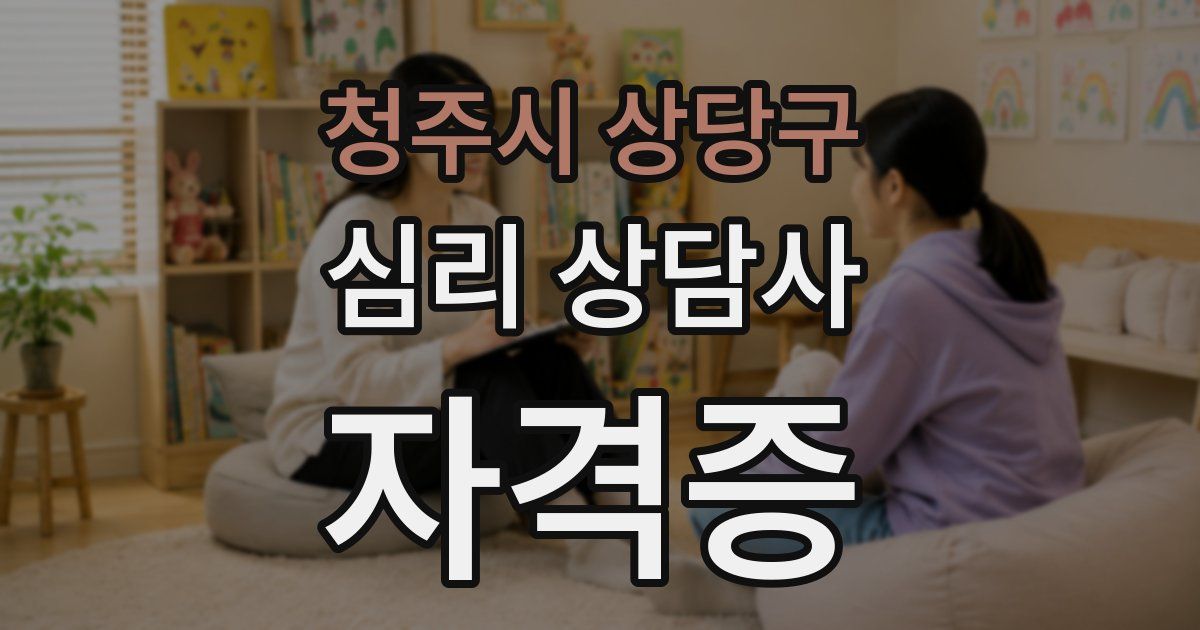청주시 상당구 심리 상담사 자격증