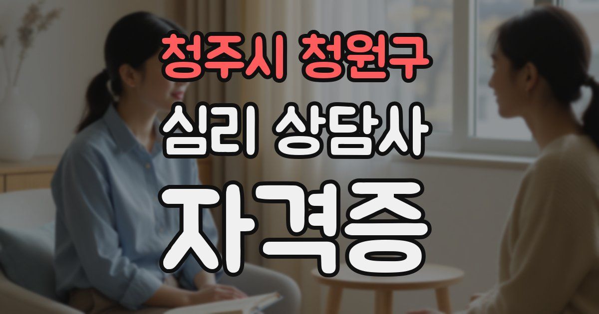 청주시 청원구 심리 상담사 자격증