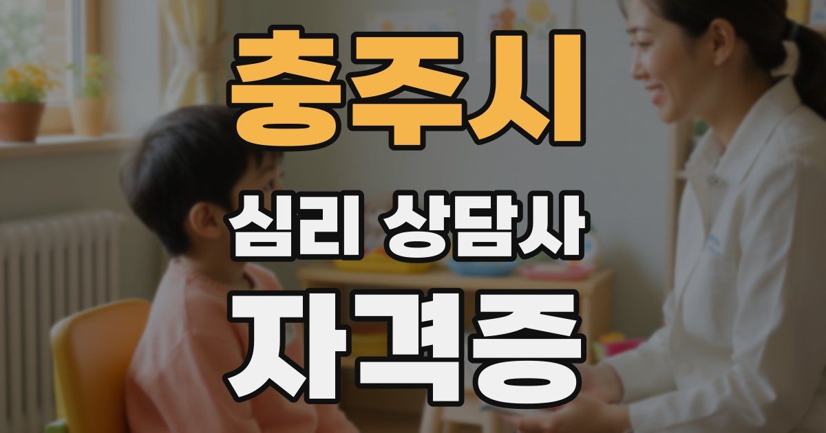 충주시 심리 상담사 자격증