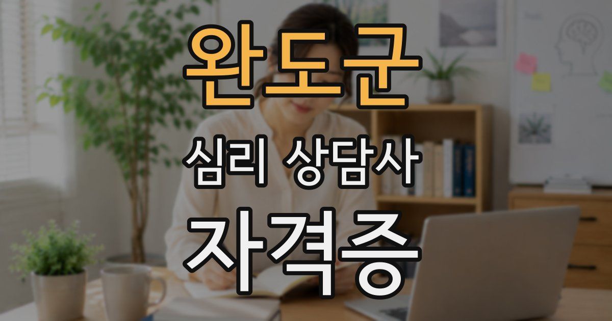 완도군 심리 상담사 자격증