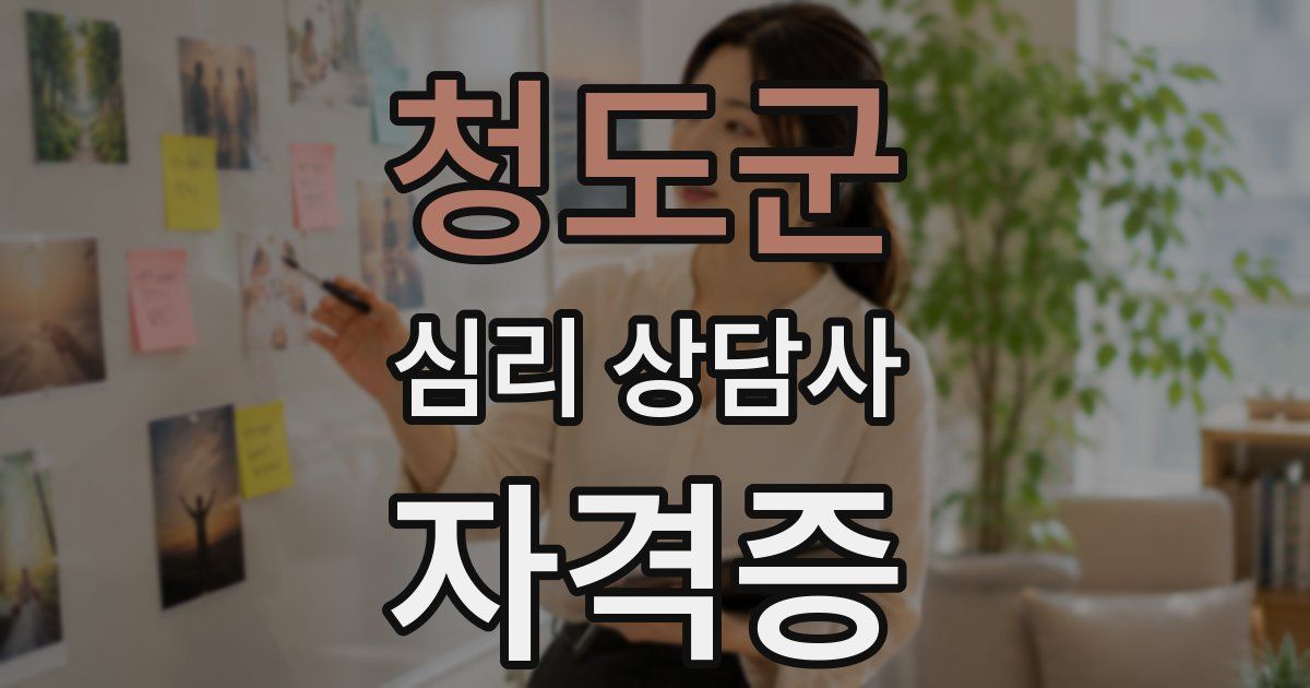 청도군 심리 상담사 자격증