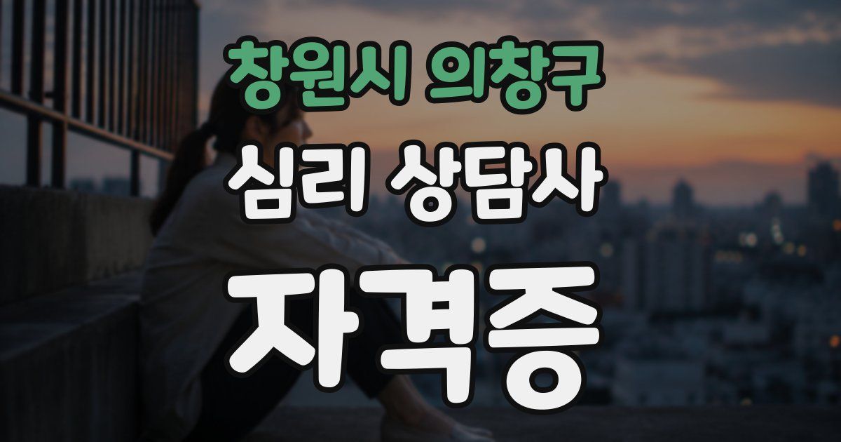 창원시 의창구 심리 상담사 자격증