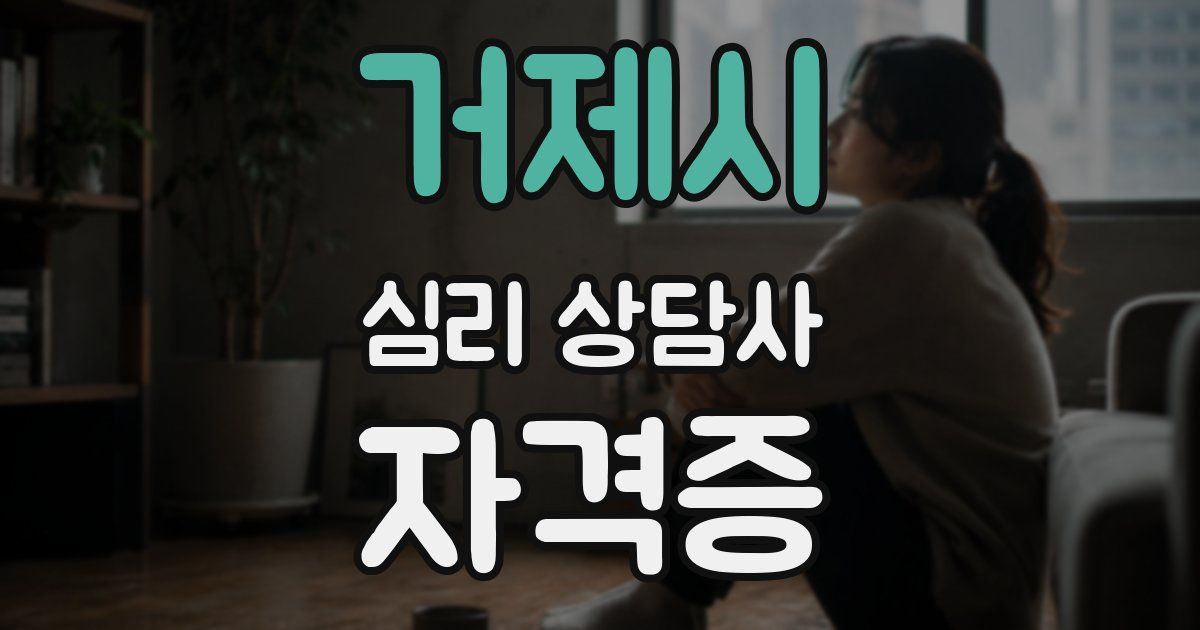 거제시 심리 상담사 자격증