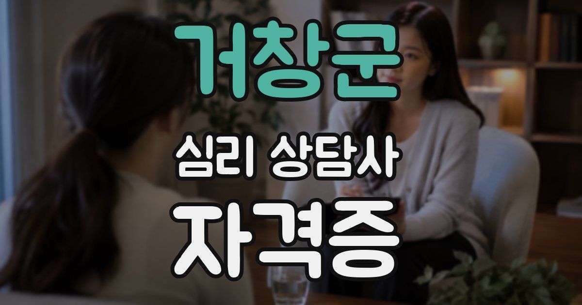 거창군 심리 상담사 자격증