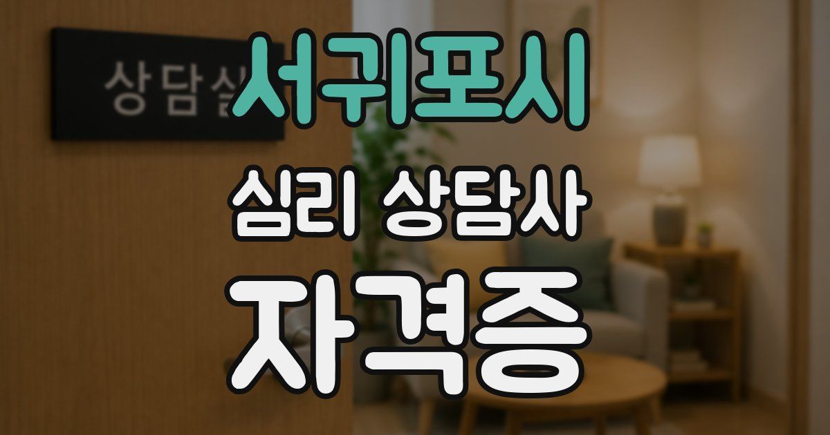서귀포시 심리 상담사 자격증