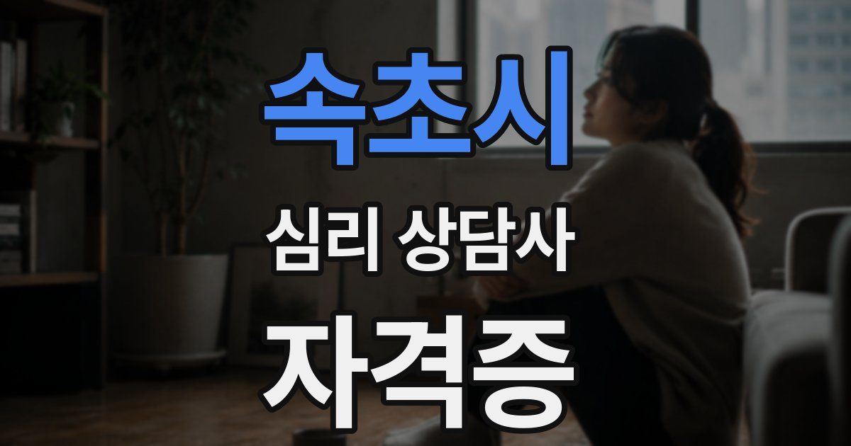속초시 심리 상담사 자격증