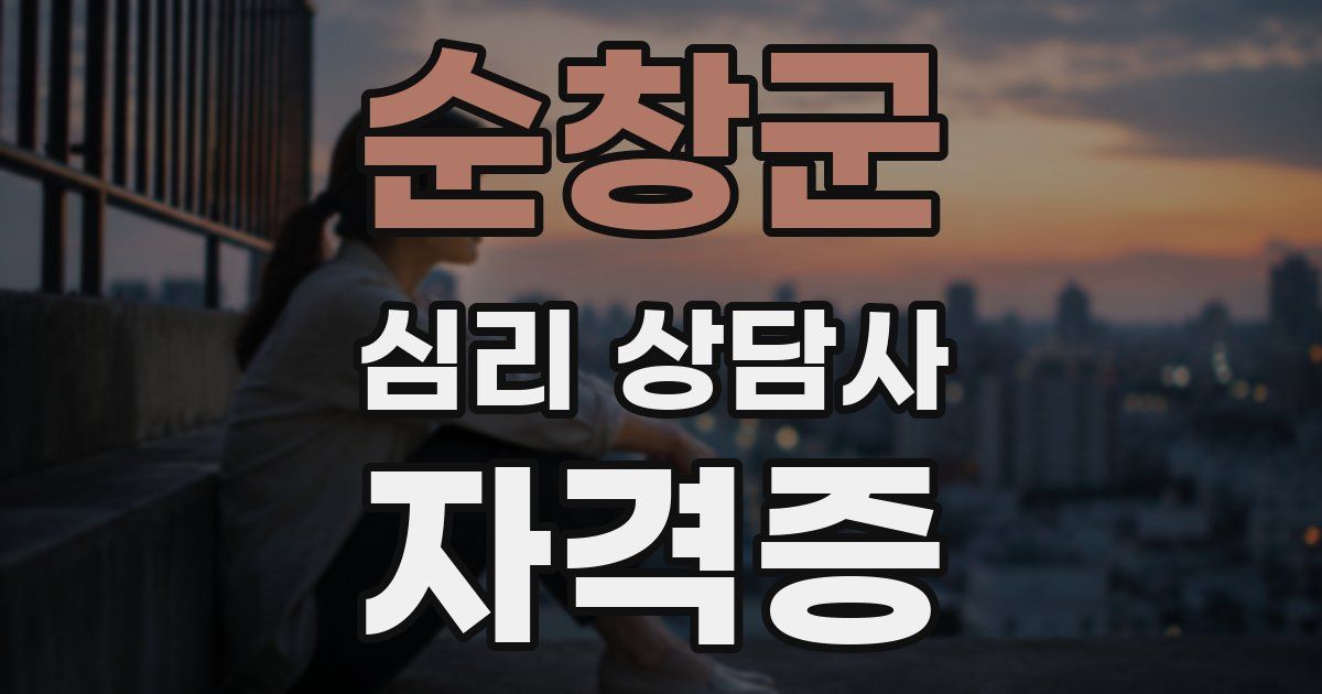 순창군 심리 상담사 자격증