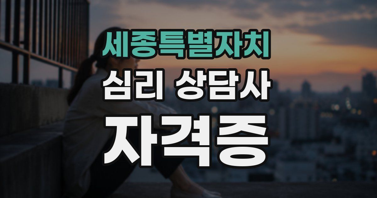세종특별자치 심리 상담사 자격증