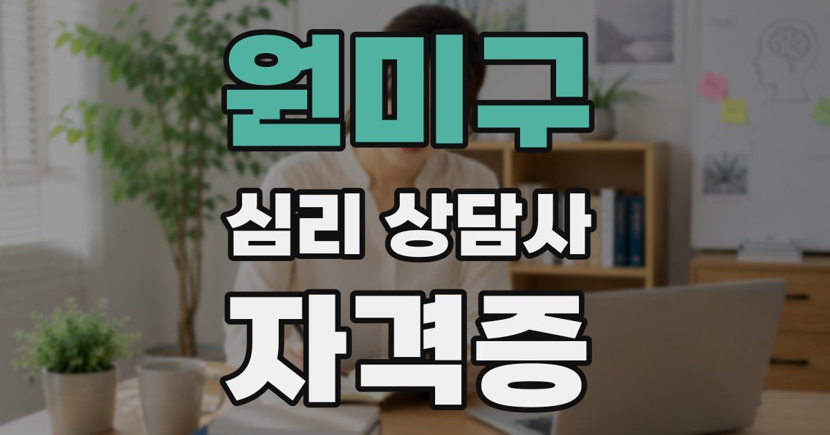 원미구 심리 상담사 자격증
