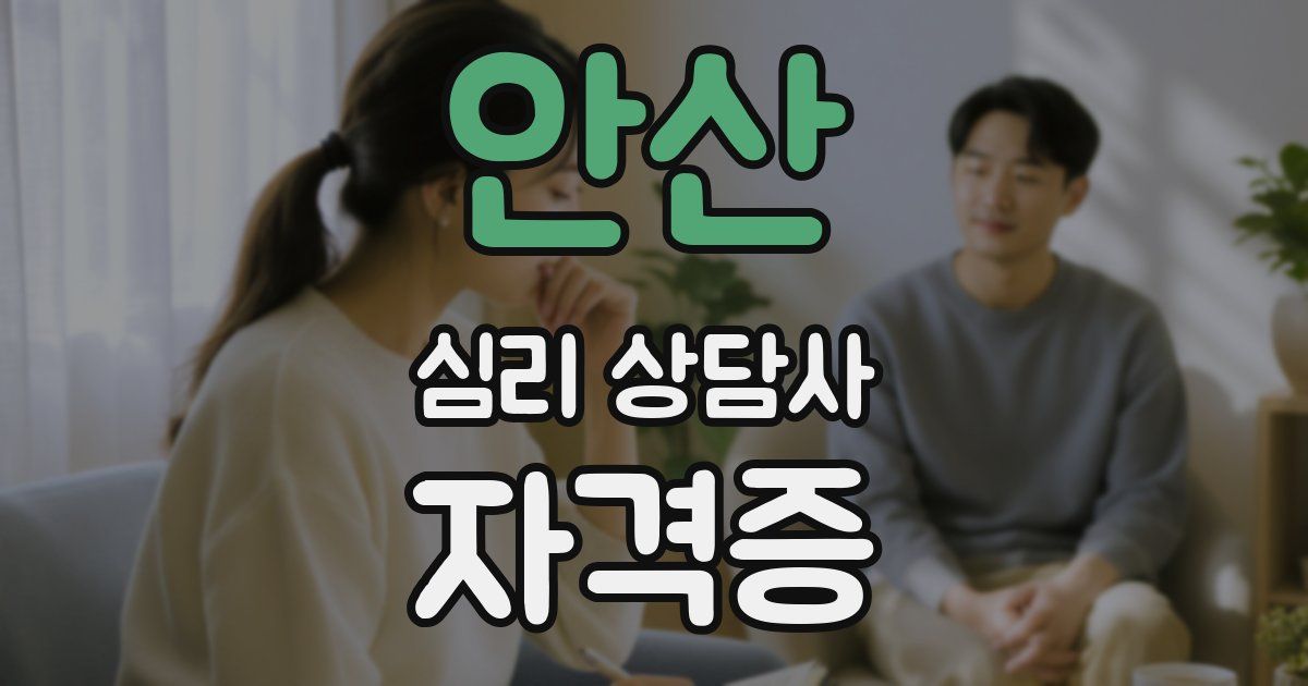 안산 심리 상담사 자격증