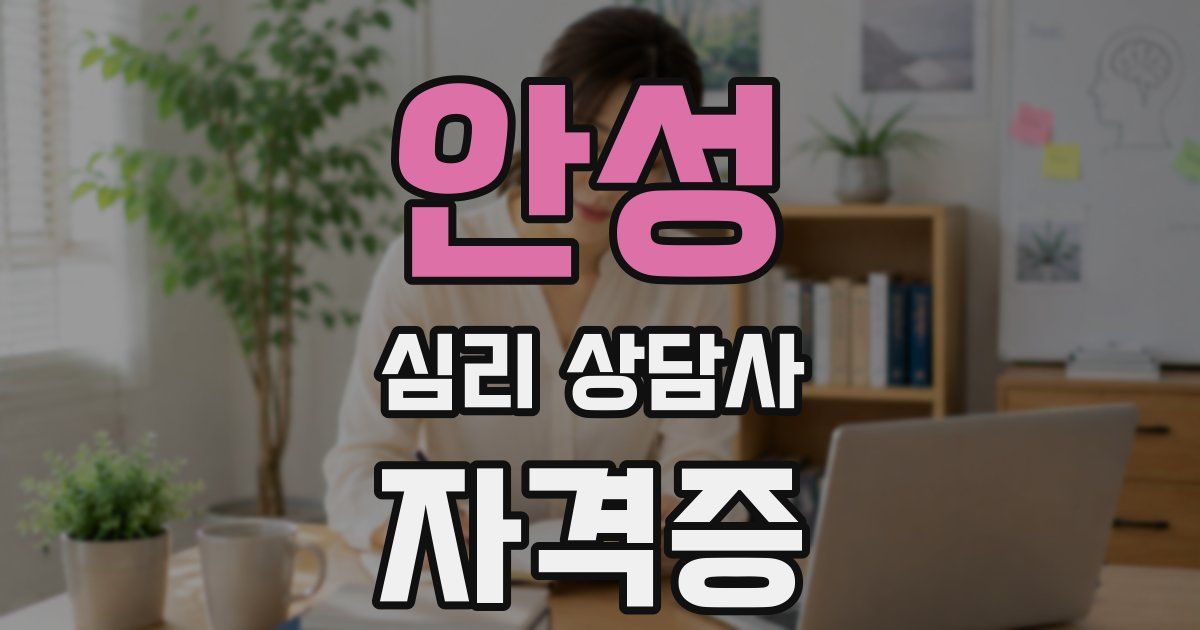 안성 심리 상담사 자격증