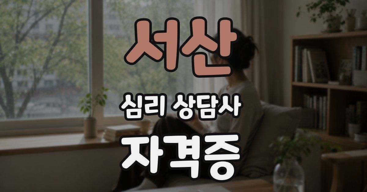 서산 심리 상담사 자격증