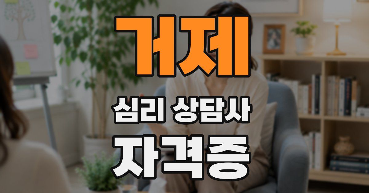 거제 심리 상담사 자격증