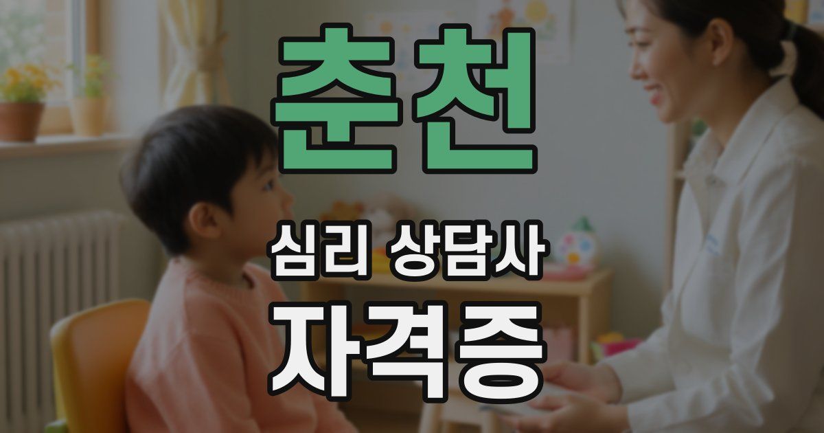 춘천 심리 상담사 자격증