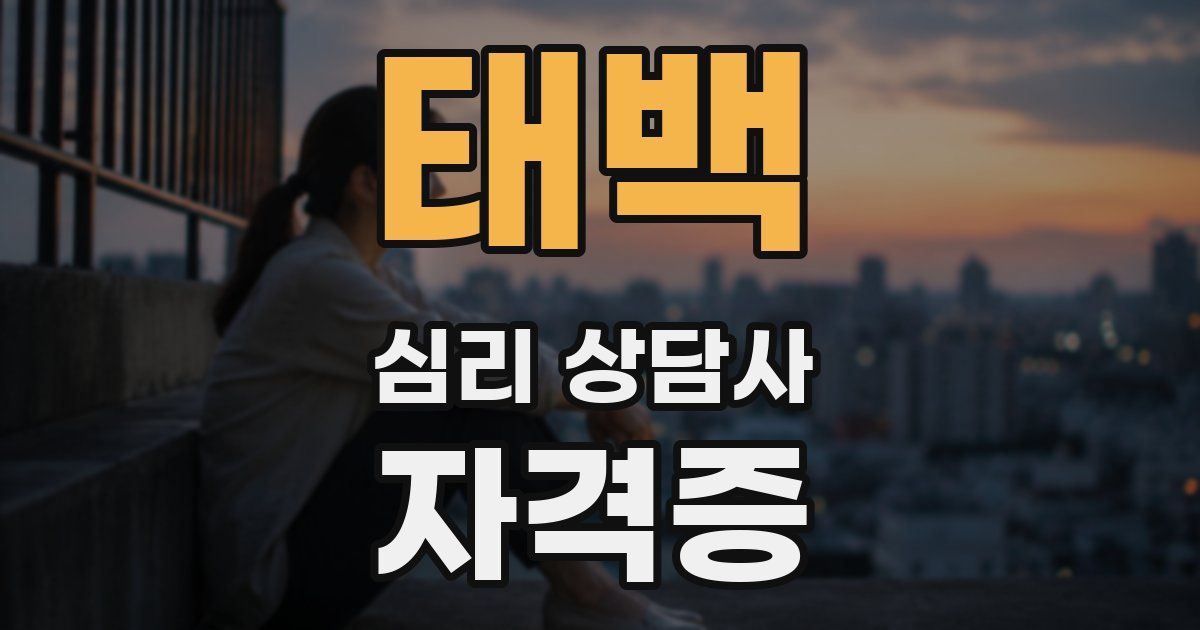태백 심리 상담사 자격증