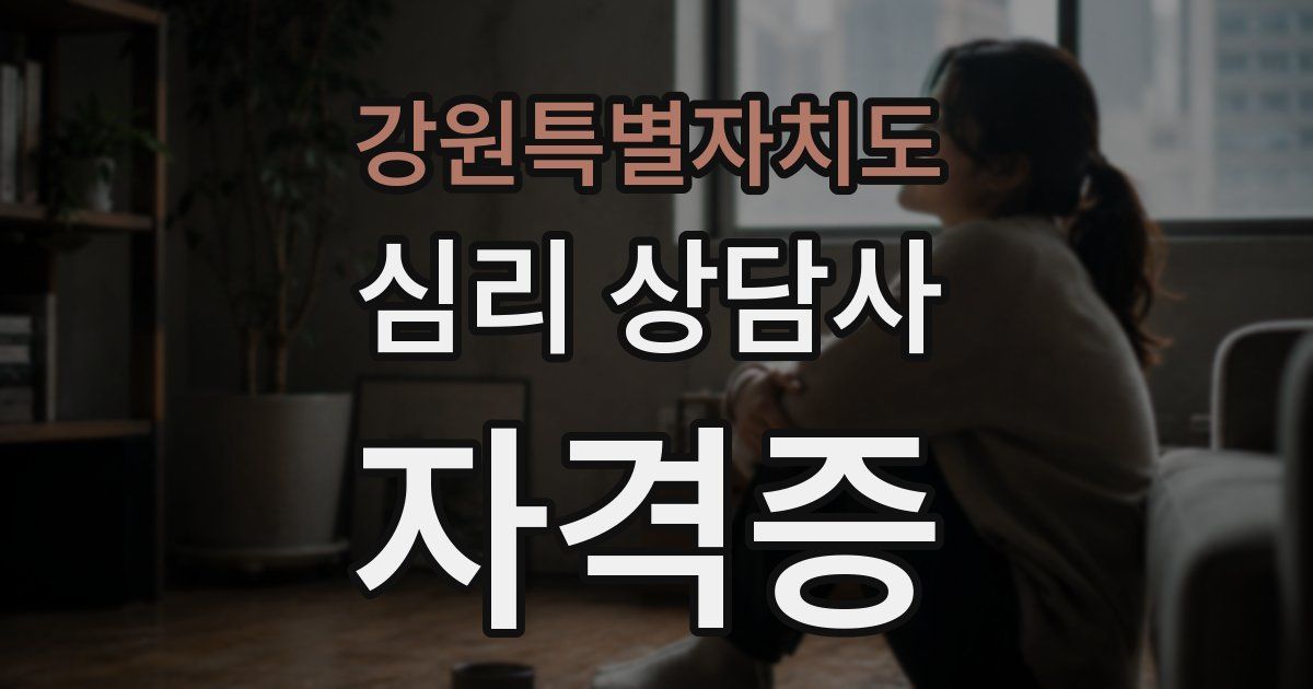 강원특별자치도 심리 상담사 자격증