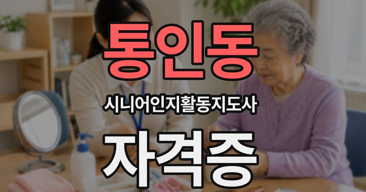 통인동 시니어인지활동지도사 자격증