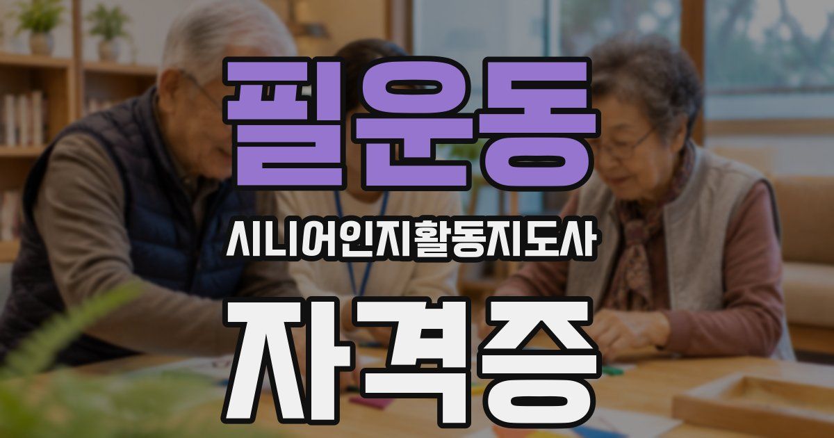 필운동 시니어인지활동지도사 자격증