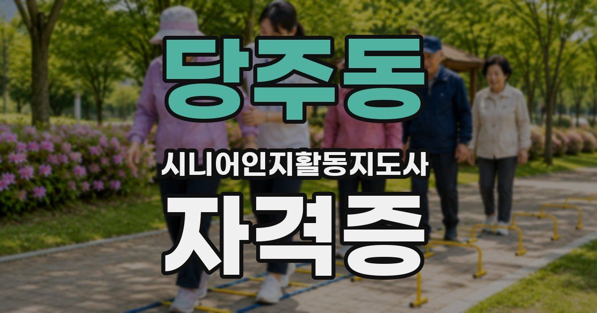 당주동 시니어인지활동지도사 자격증