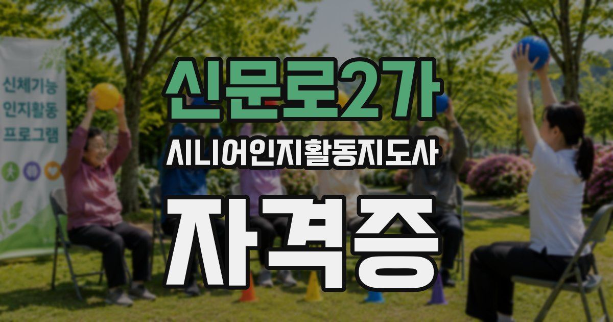 신문로2가 시니어인지활동지도사 자격증