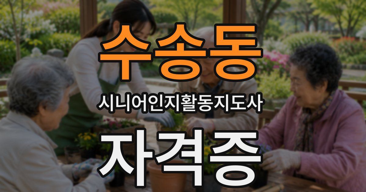 수송동 시니어인지활동지도사 자격증