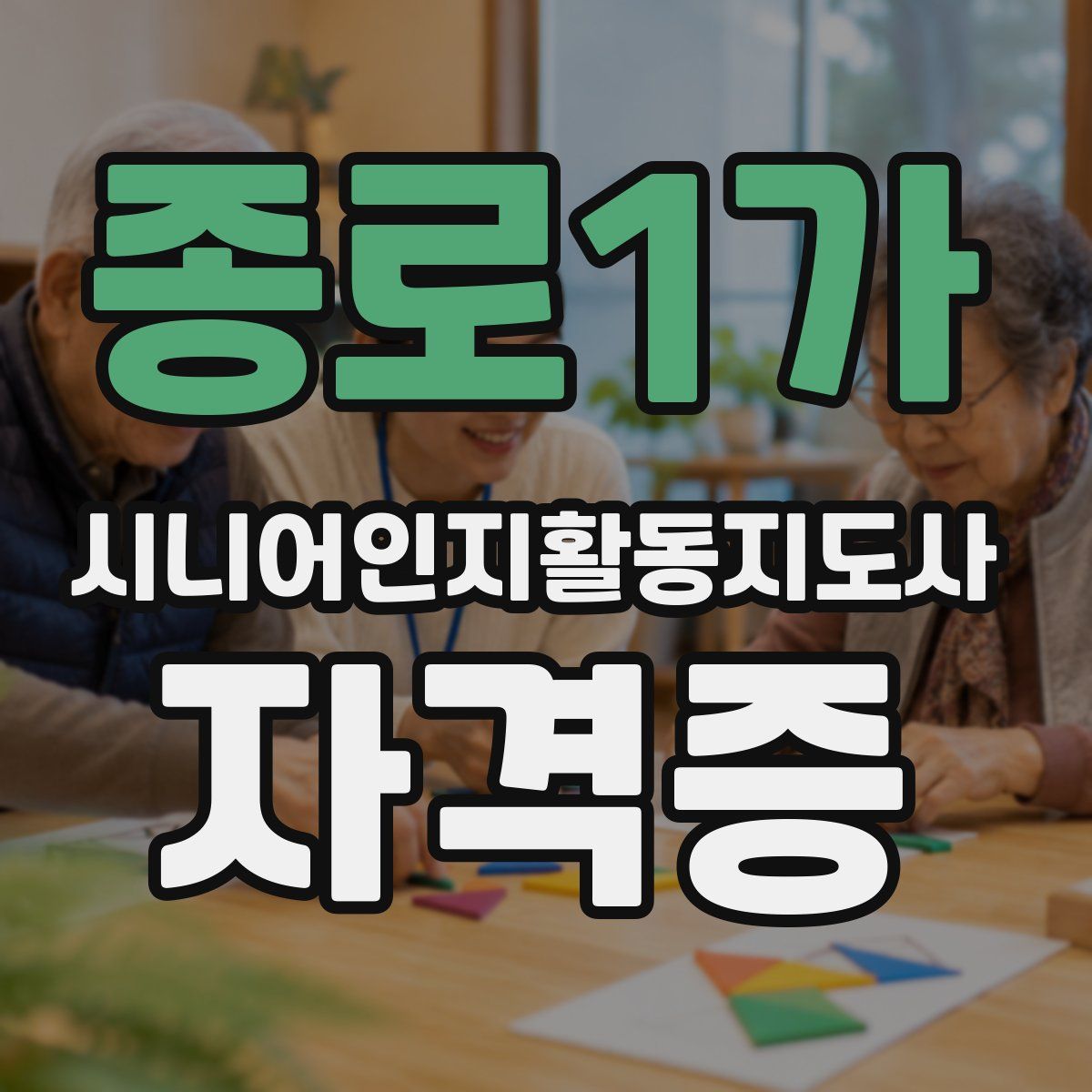 종로1가 시니어인지활동지도사 자격증