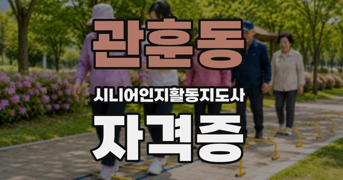 관훈동 시니어인지활동지도사 자격증