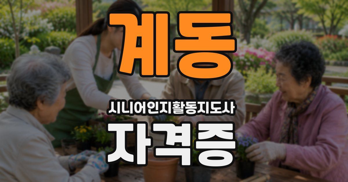계동 시니어인지활동지도사 자격증
