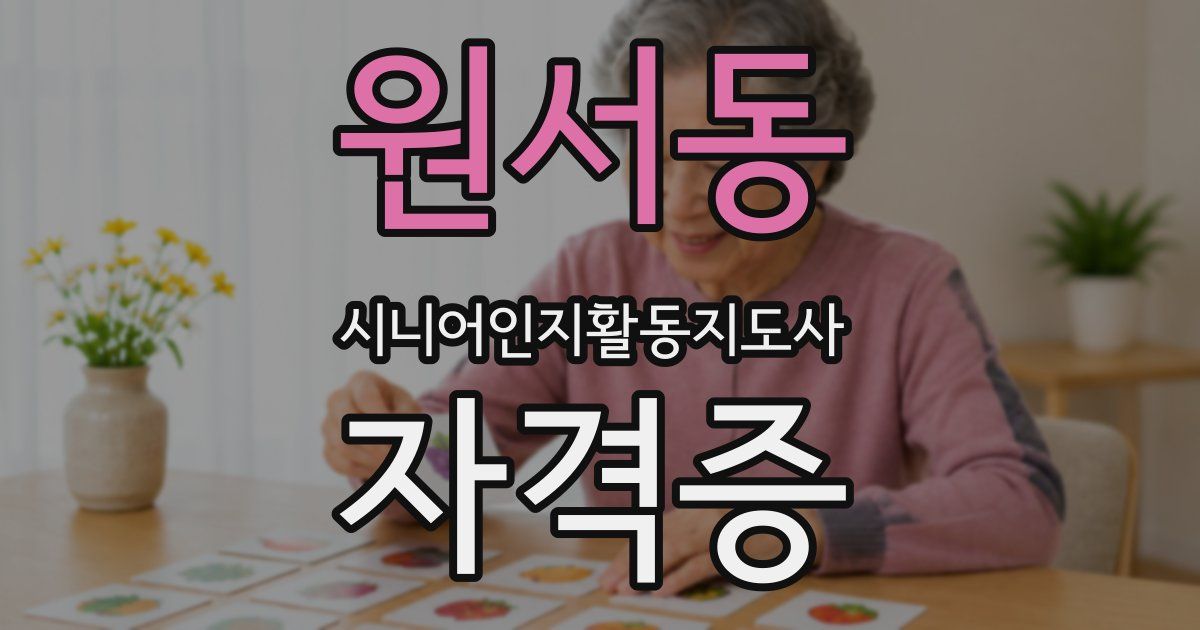 원서동 시니어인지활동지도사 자격증