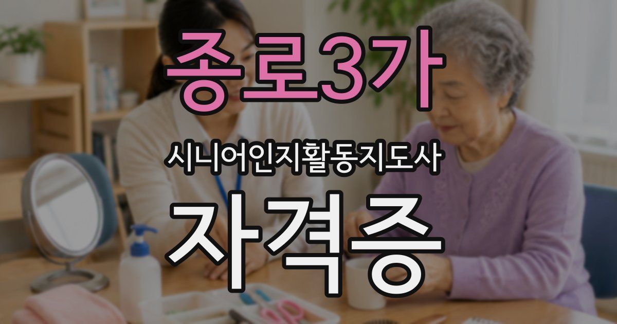 종로3가 시니어인지활동지도사 자격증