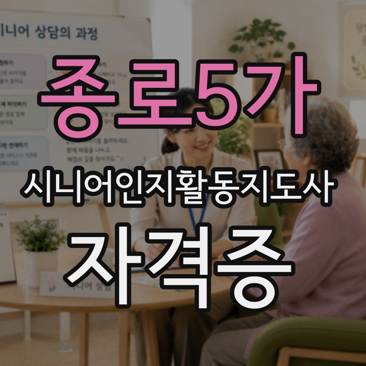 종로5가 시니어인지활동지도사 자격증