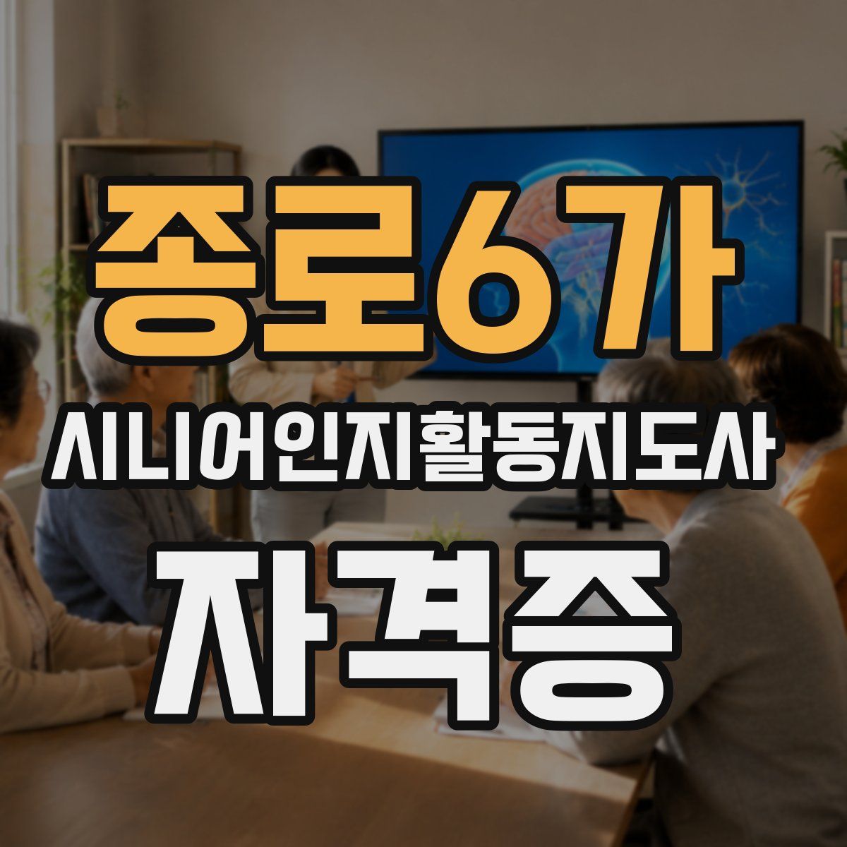 종로6가 시니어인지활동지도사 자격증