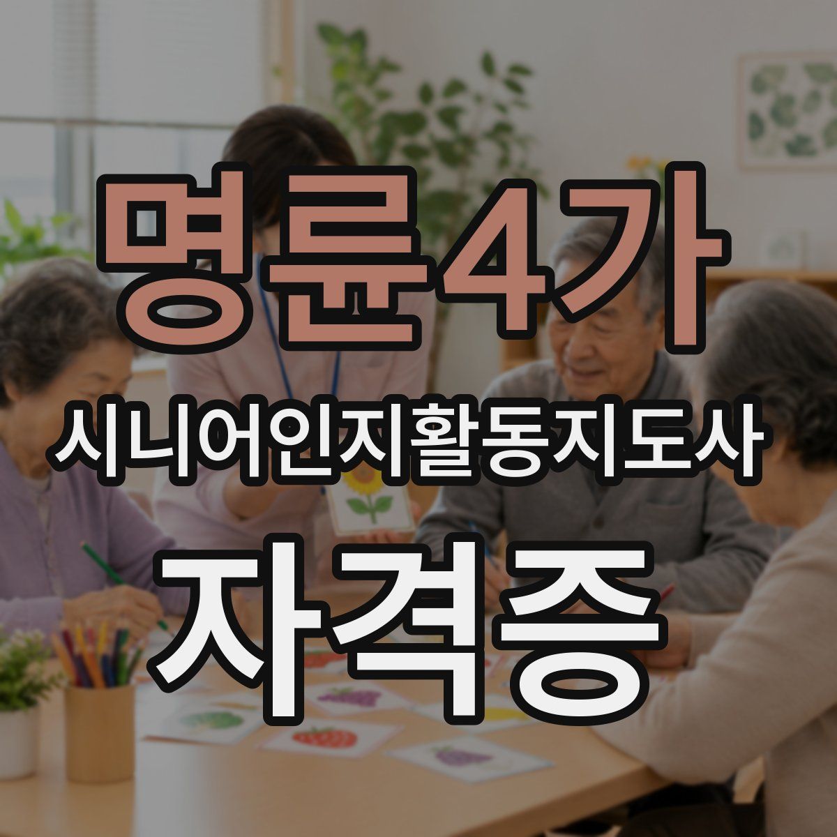 명륜4가 시니어인지활동지도사 자격증