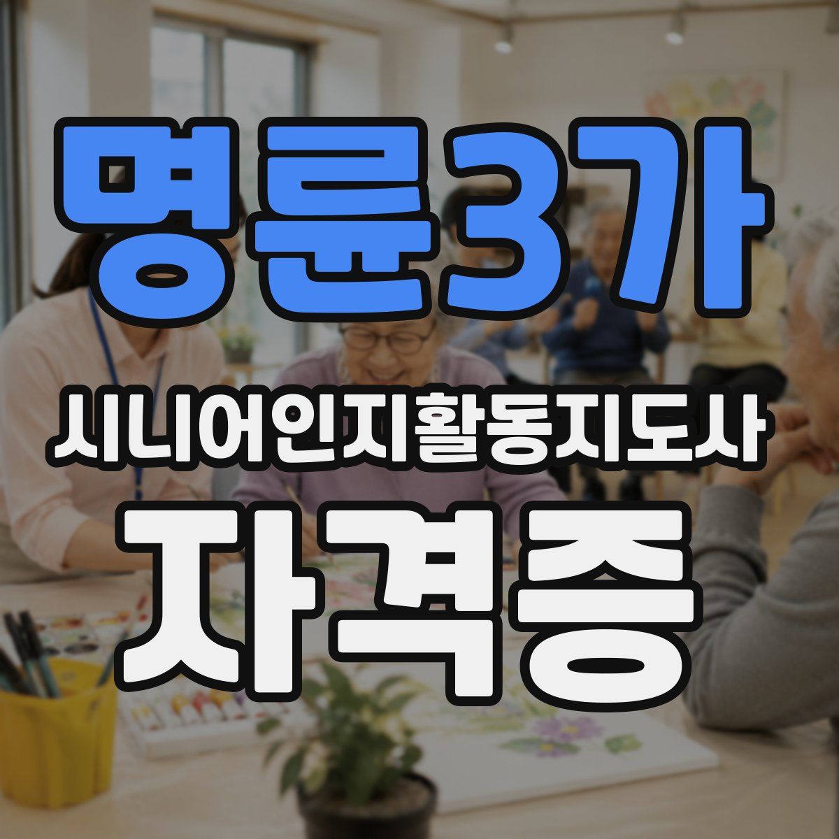 명륜3가 시니어인지활동지도사 자격증