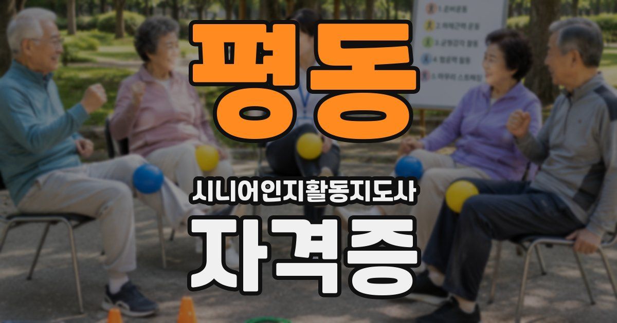 평동 시니어인지활동지도사 자격증