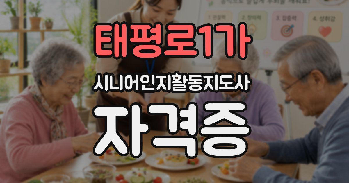 태평로1가 시니어인지활동지도사 자격증