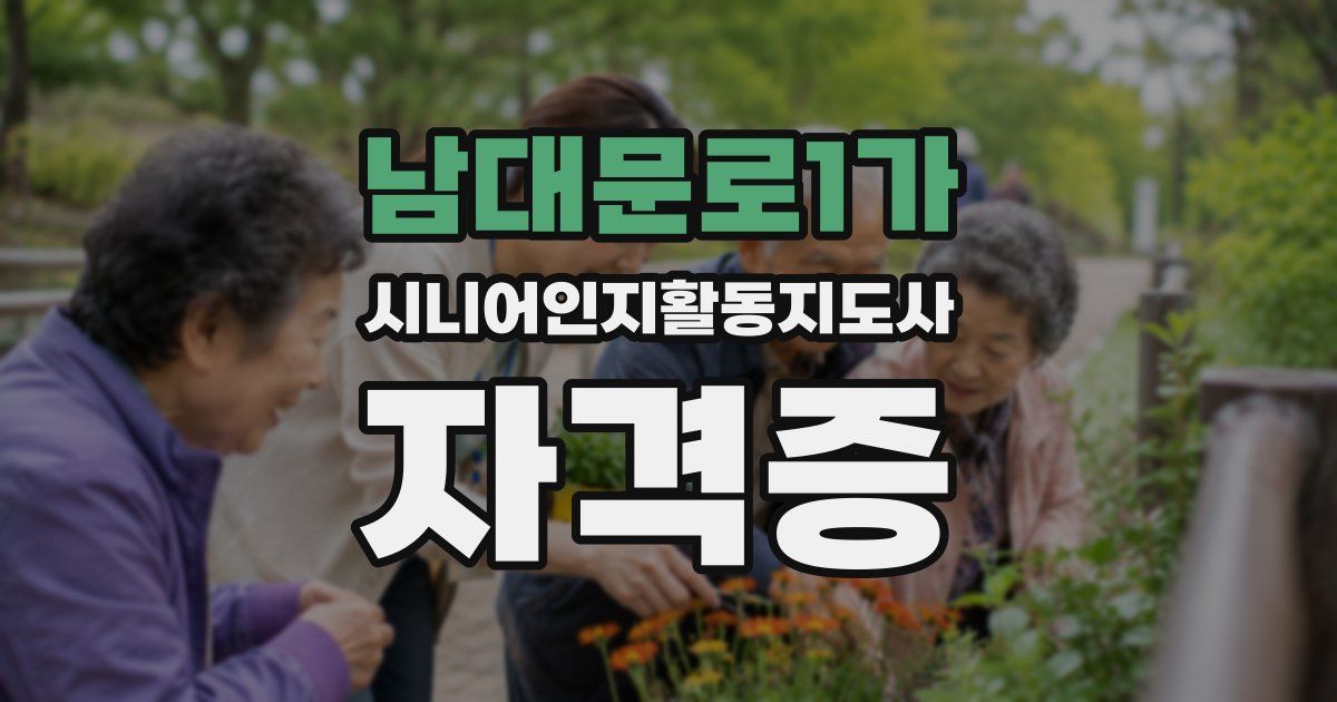 남대문로1가 시니어인지활동지도사 자격증