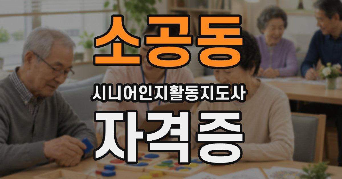 소공동 시니어인지활동지도사 자격증