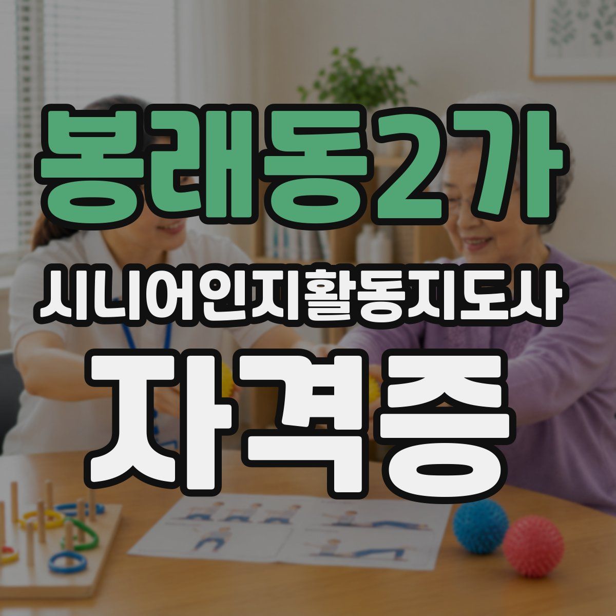 봉래동2가 시니어인지활동지도사 자격증