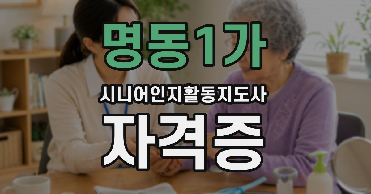 명동1가 시니어인지활동지도사 자격증