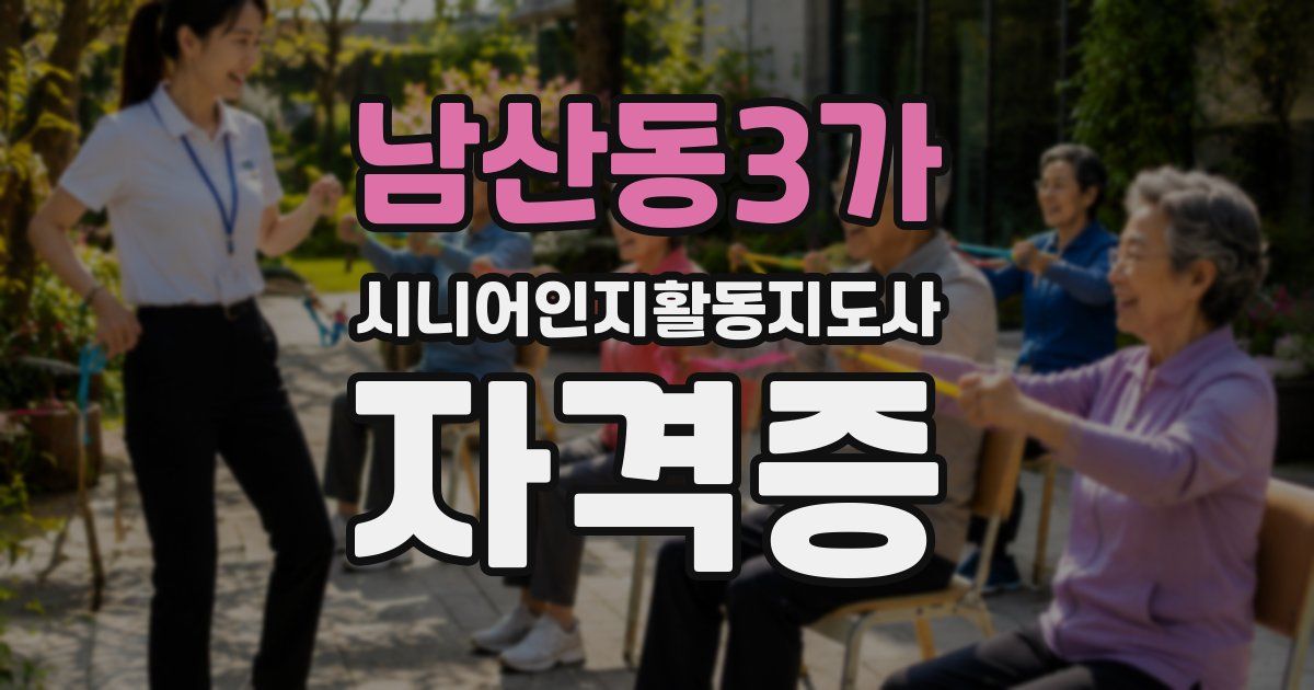 남산동3가 시니어인지활동지도사 자격증