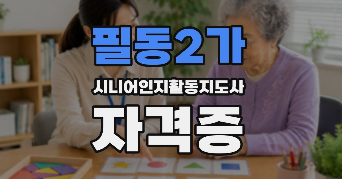 필동2가 시니어인지활동지도사 자격증