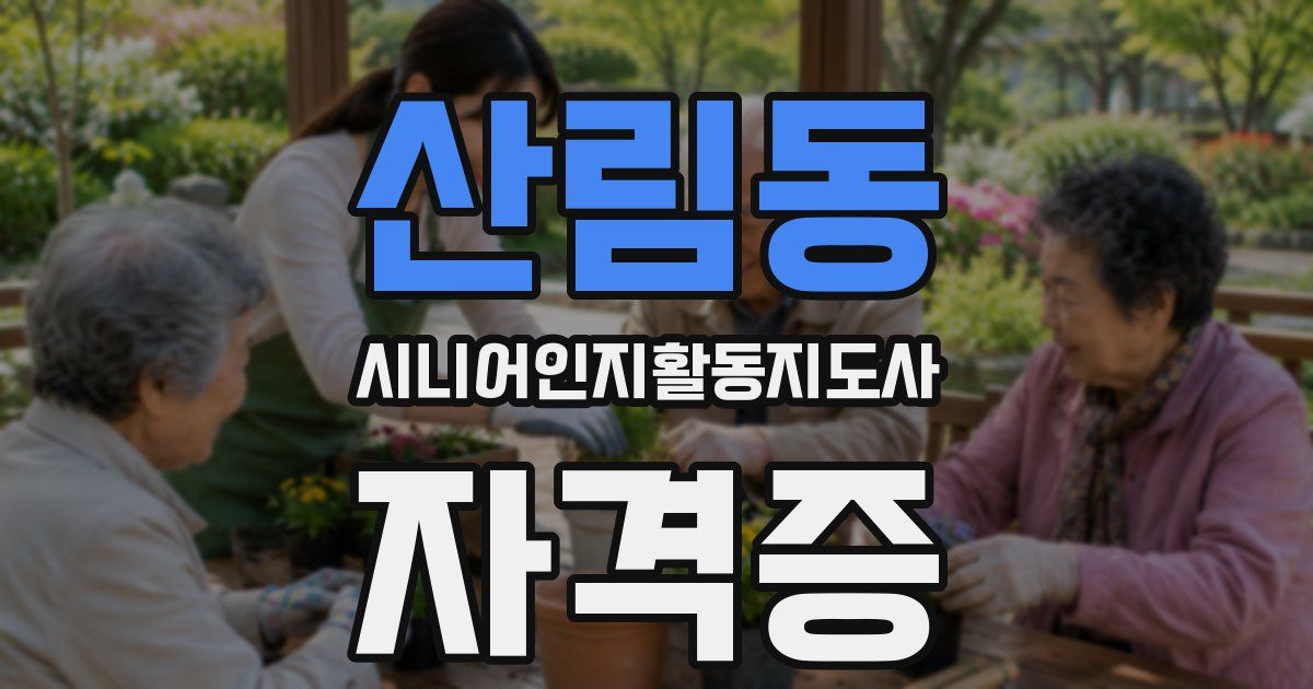 산림동 시니어인지활동지도사 자격증
