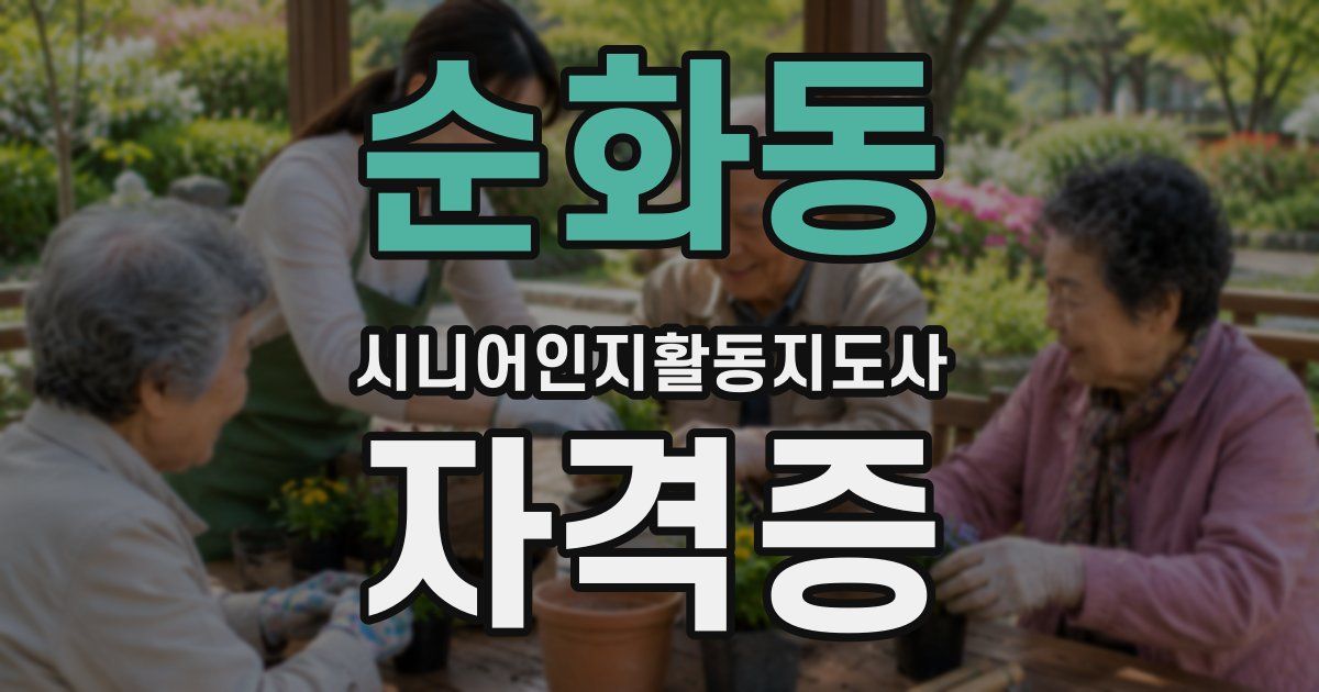 순화동 시니어인지활동지도사 자격증