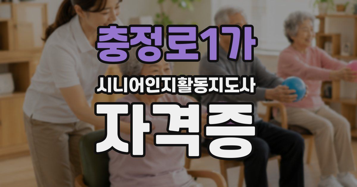 충정로1가 시니어인지활동지도사 자격증