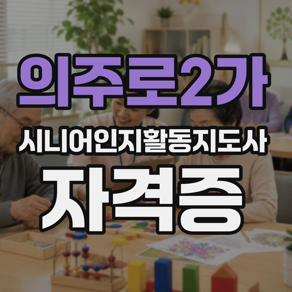 의주로2가 시니어인지활동지도사 자격증
