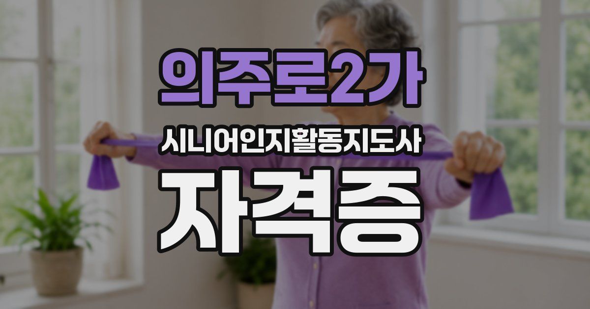 의주로2가 시니어인지활동지도사 자격증
