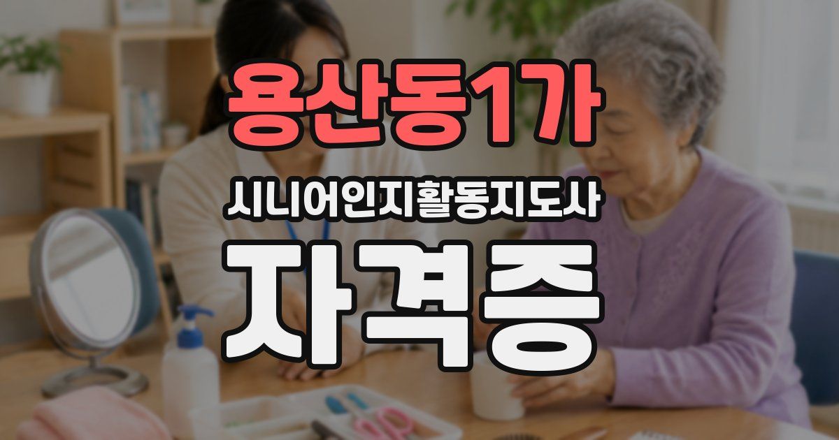 용산동1가 시니어인지활동지도사 자격증