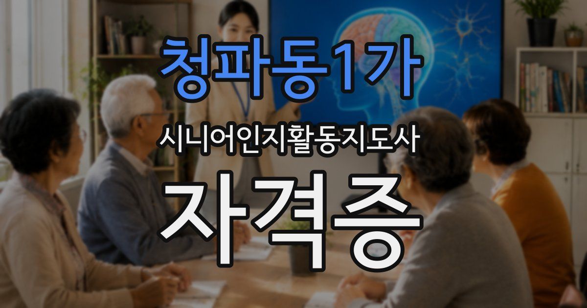 청파동1가 시니어인지활동지도사 자격증
