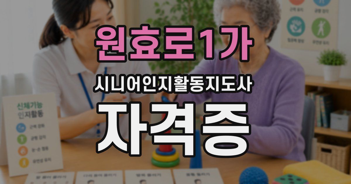 원효로1가 시니어인지활동지도사 자격증